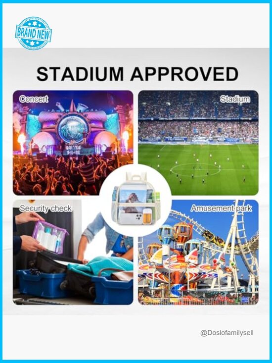 Clear Backpack Stadium Approved Waterproof Daypack for Sport Events Concerts